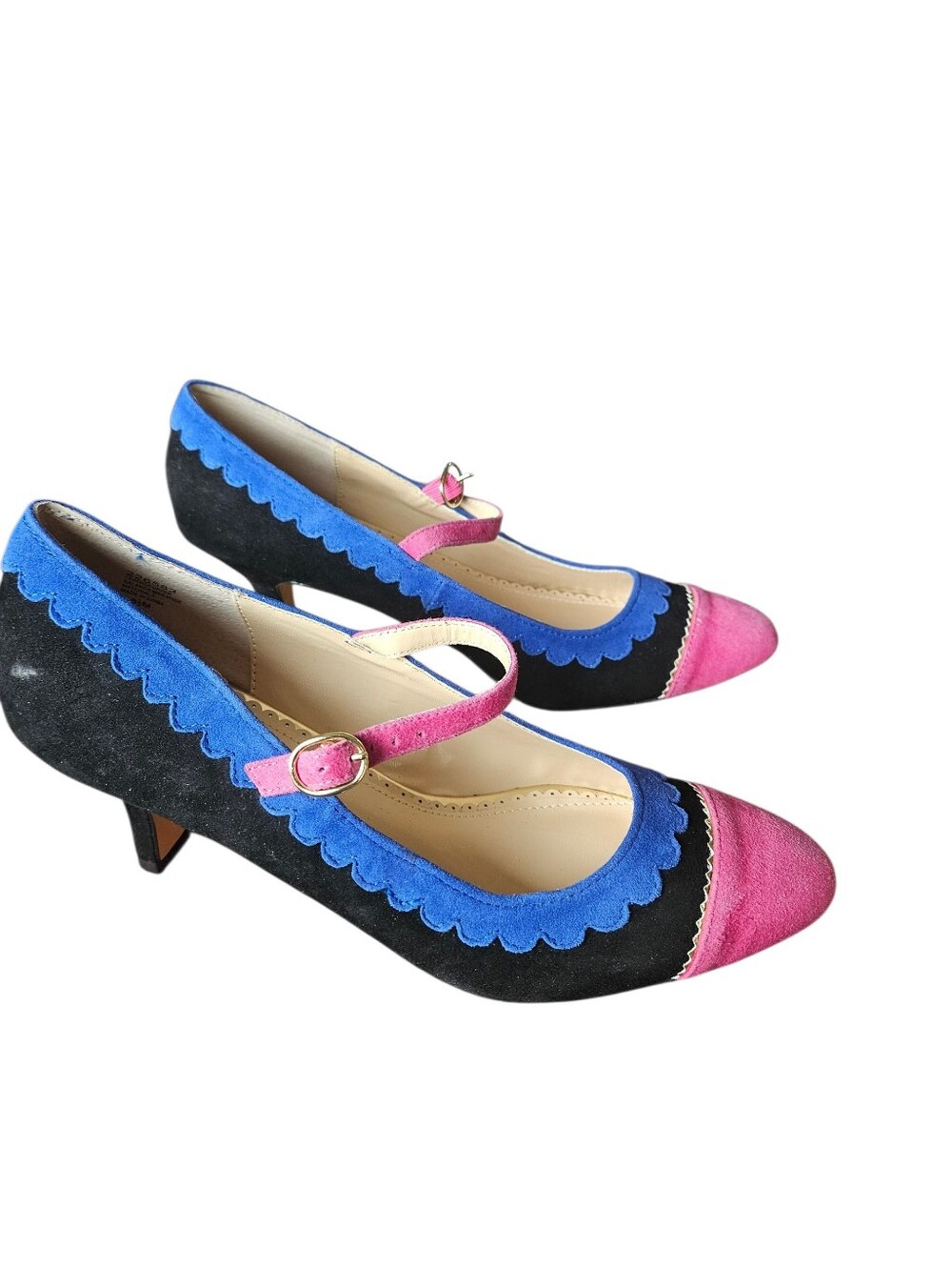 Rara AVIS suede Multi Color Pumps Heels Pink Black And Royal Blue 8.5 M - Picture 4 of 5